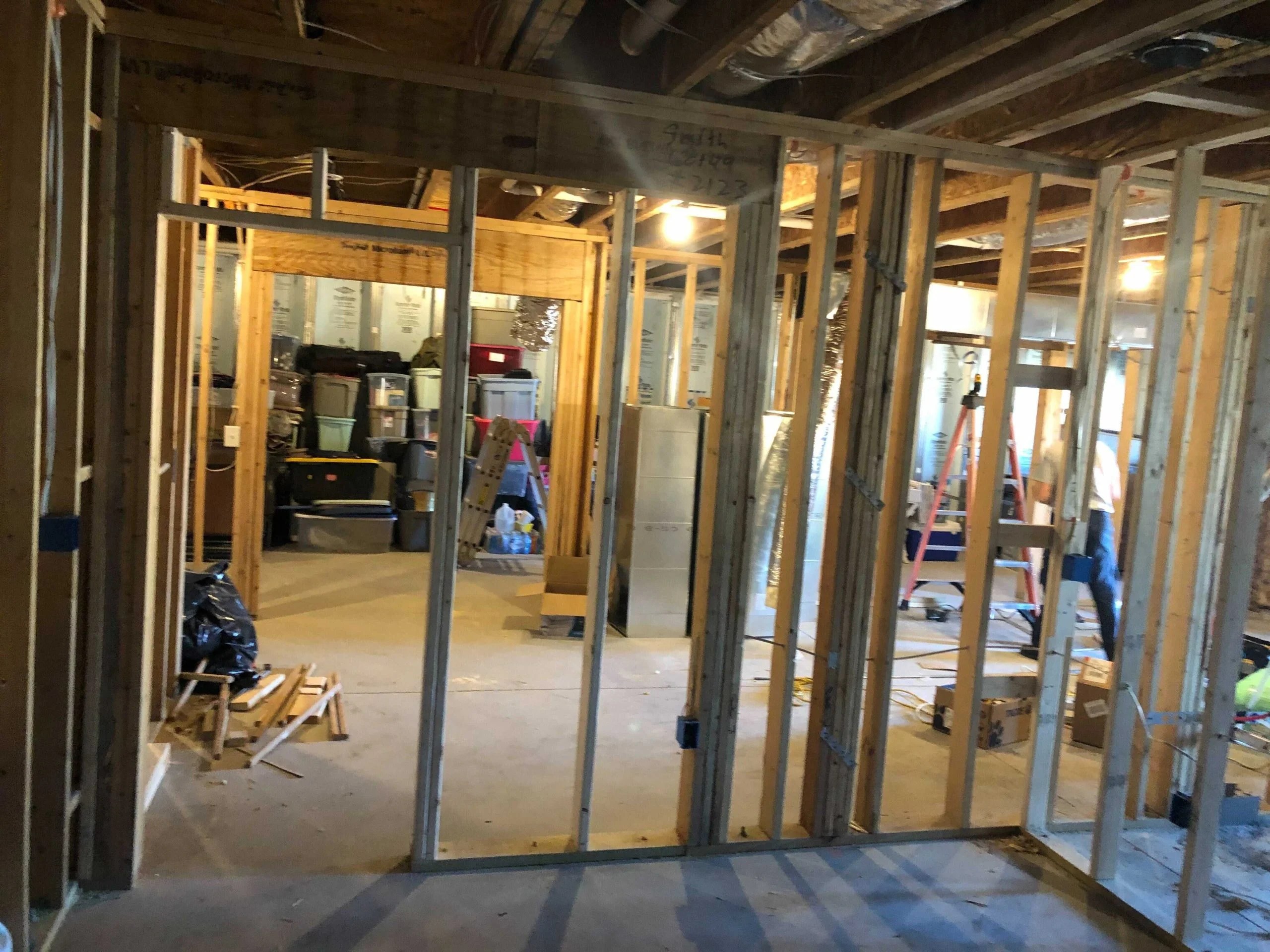 basement walls going up
