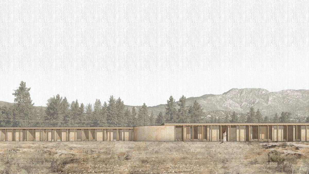 A 3D rendering of a planned wellness ranch in the unincorporated community of Mountain Center.
