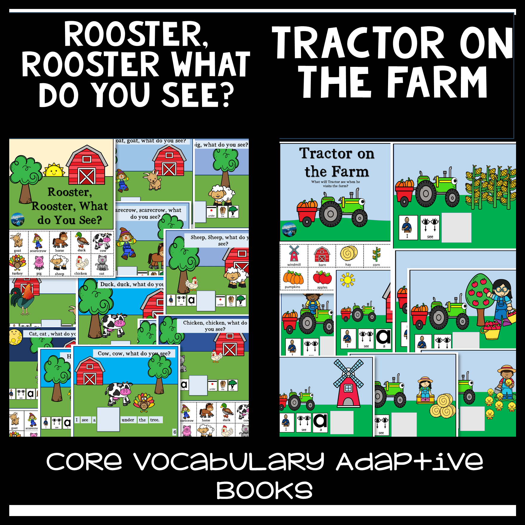 Farm Tractors Adaptive Books | Core Vocabulary & AAC | Special Education Autism