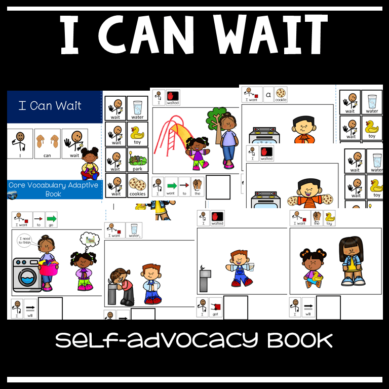 I Can Wait & Please Wait: Core Word Adaptive Interactive Books | Autistic & Special Needs| AAC