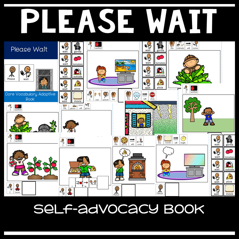 I Can Wait & Please Wait: Core Word Adaptive Interactive Books | Autistic & Special Needs| AAC