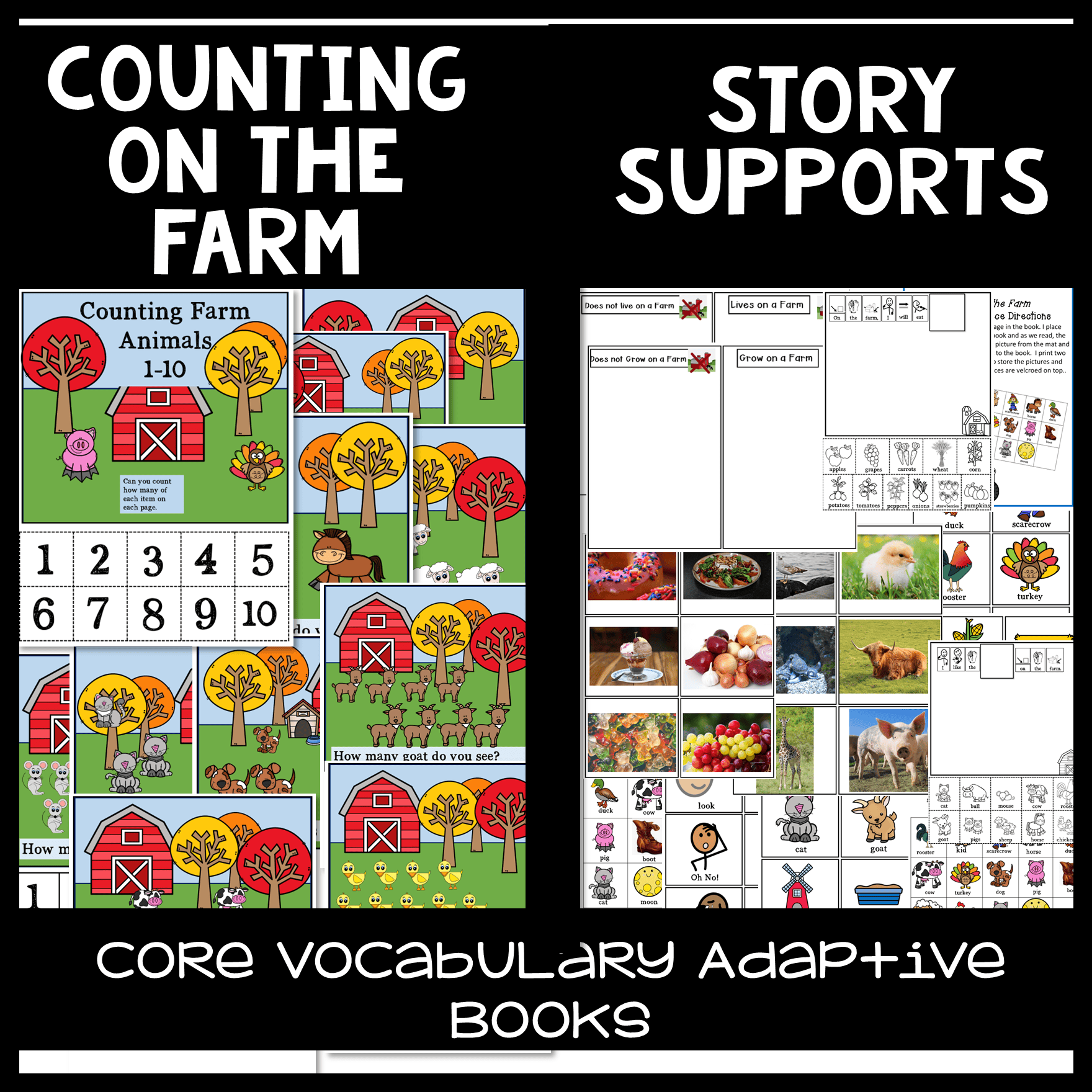 Farm Tractors Adaptive Books | Core Vocabulary & AAC | Special Education Autism