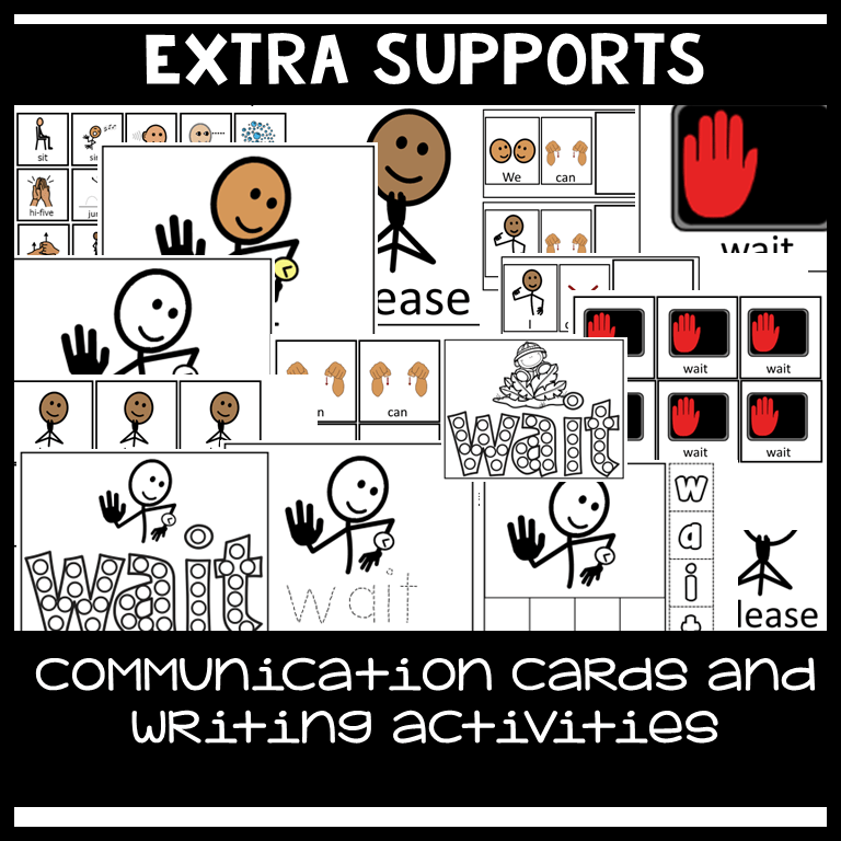 I Can Wait & Please Wait: Core Word Adaptive Interactive Books | Autistic & Special Needs| AAC
