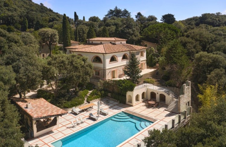 Country Estate for sale in La Turbie, France - aerial view