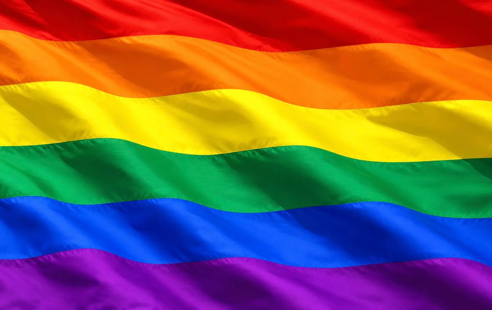 LGBTQIA+ Rainbow Flag in breeze