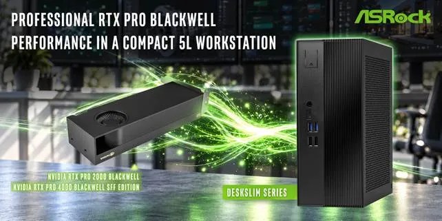 ASRock DeskSlim Series Delivers RTX PRO Blackwell Performance in a Compact 5L Workstation