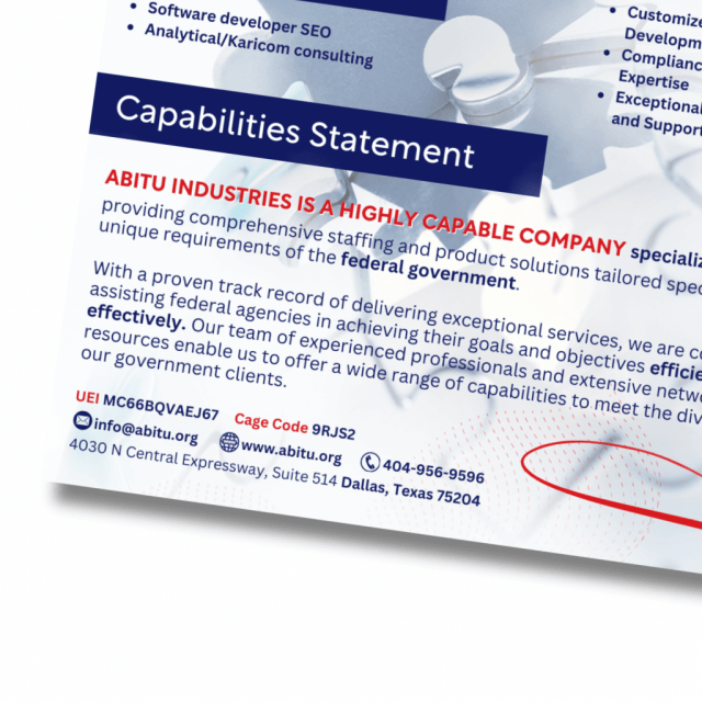 custom capability statement graphic design example footer