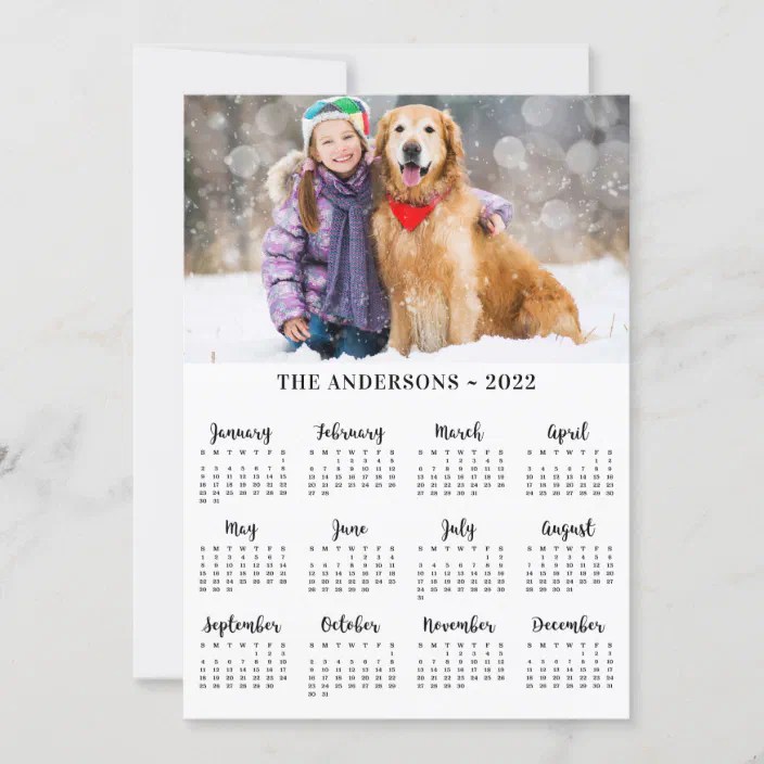 2022 custom photo pet puppy dog 12 month calendar holiday card zazzle com