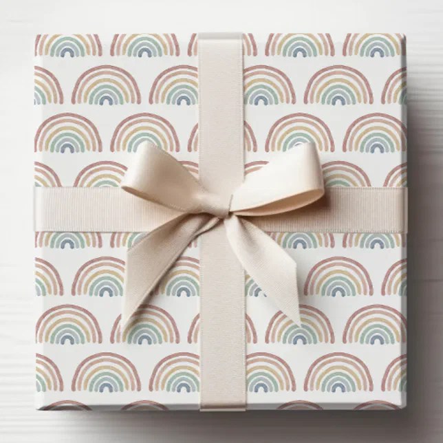Boho rainbow wrapping paper