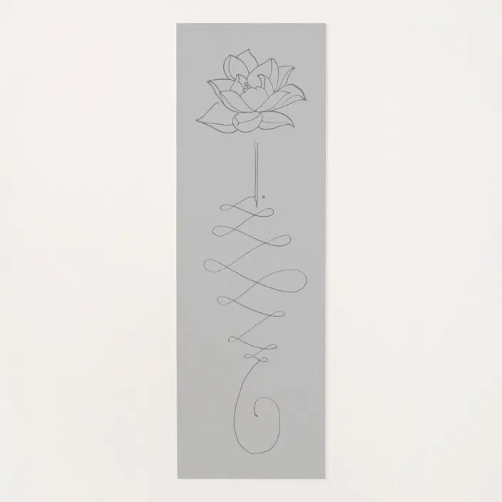Customizable Floral Lotus Gray Unalome Yoga Mat | Zazzle.com 704_x_704_webp