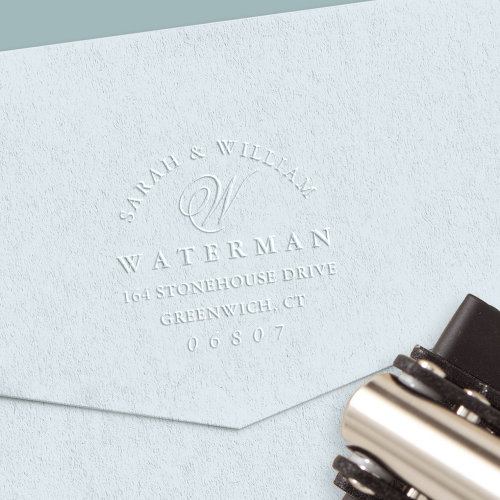Hot Review! Elegant Script Monogram Return Address Embosser