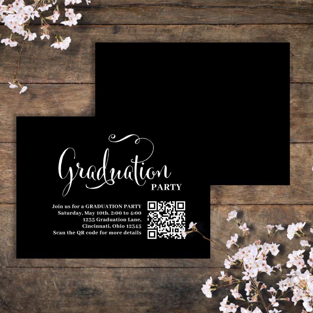 Graduation QR Code Party Invitation Script Insert 