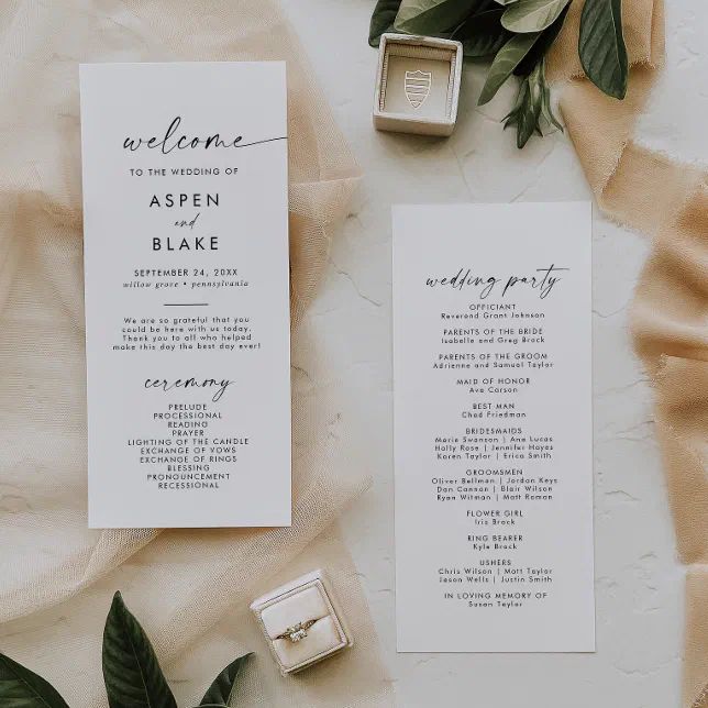 Modern Script Wedding Program Zazzle - Ocean Art Collection - Full HD Quality