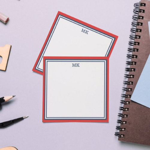 Top 5! Red Blue Monogrammed Post-it Notes