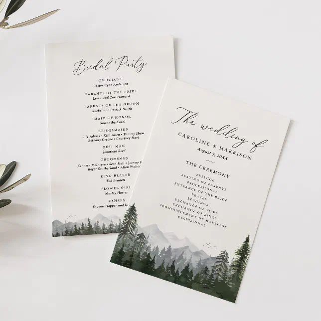 Pine Tree Wedding Program Zazzle Wedding Programs Tree Wedding - Nature Photo Collection - Mobile Quality