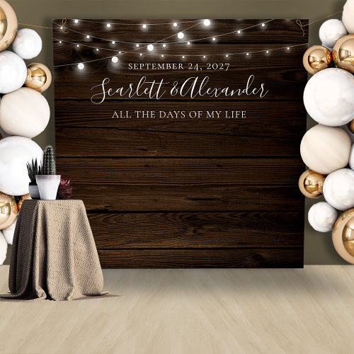 Best Price! Rustic String Lights Wedding Backdrop
