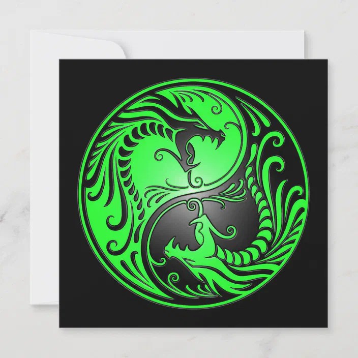 picture Yin And Yang Wallpaper Engine yin yang dragons green and black zazzle com