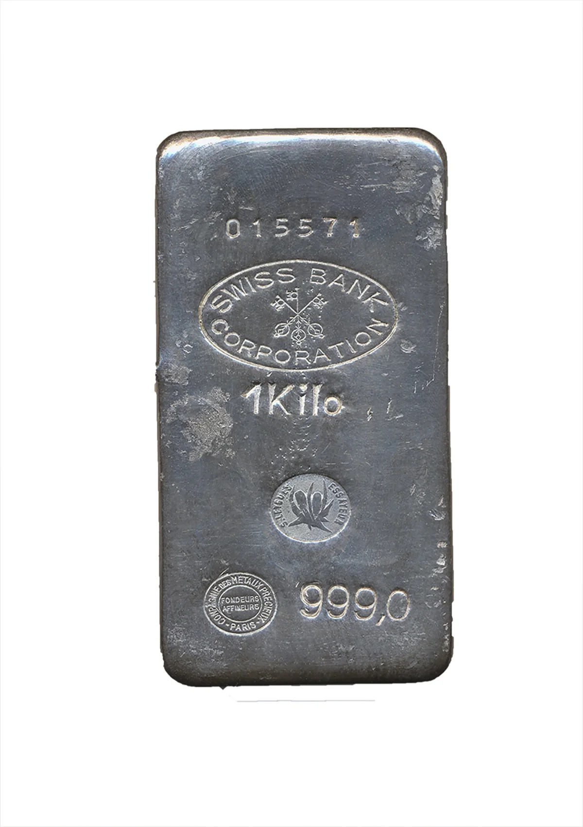Vintage .999 1 Kilo Silver Bar - Swiss Bank Corporation. Scarce