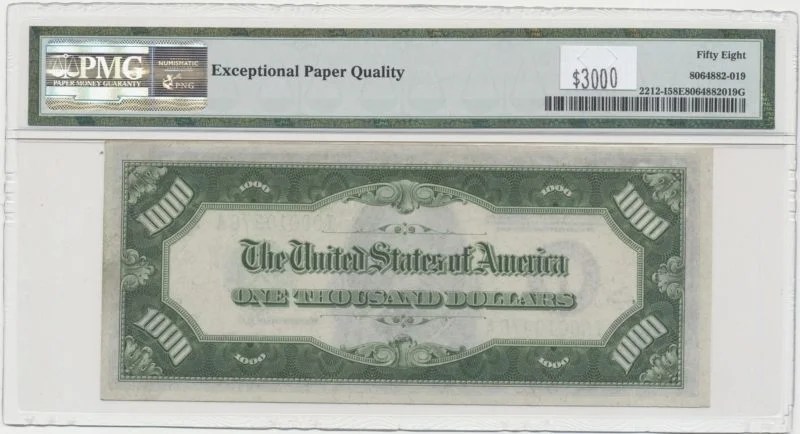 1934 A $1000 Federal Reserve Note FRN Minneapolis PMG AU 58. - Buy
