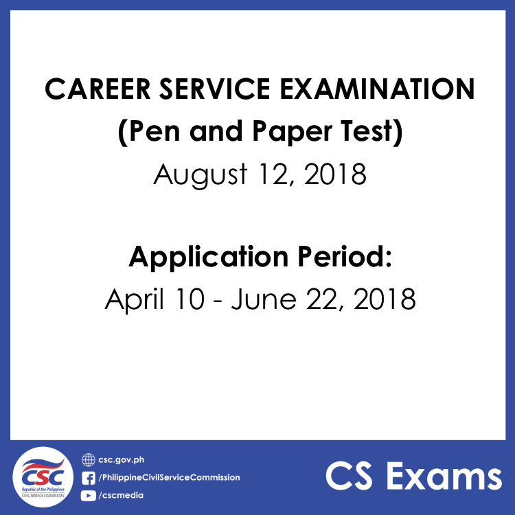 CAREER SERVICE EXAMINATION | Application para sa Civil Service Examination, tubtob na lamang sa Hunyo 22!