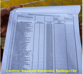 Pagsasapubliko sa Katauhan ng SAC Beneficiaries, Hiniling sa mga Opisyal ng Barangay sa Isabela