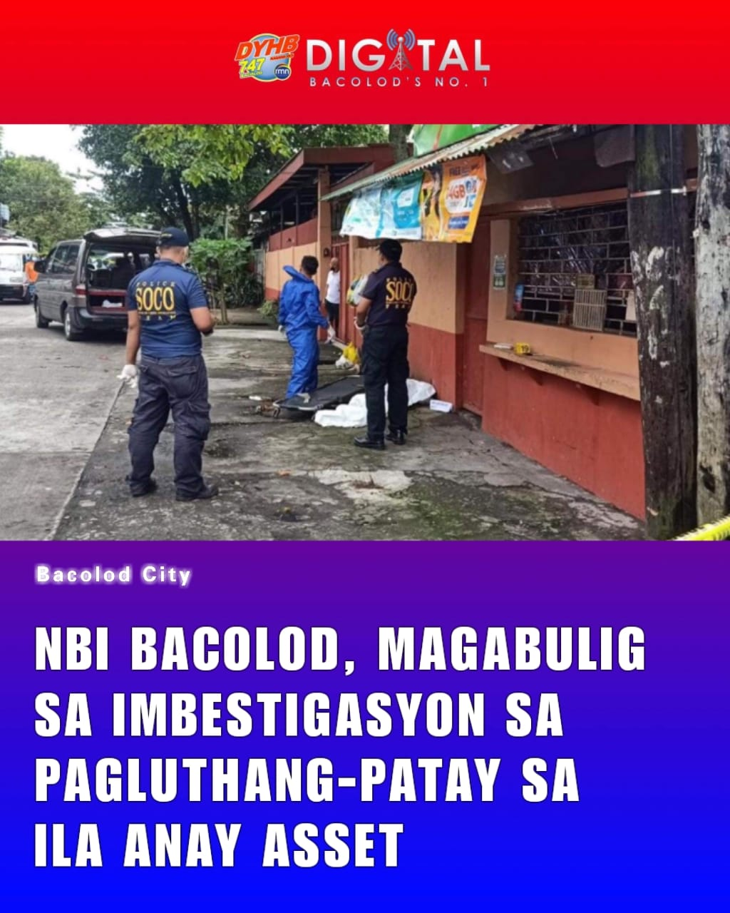 NBI Bacolod handa magbulig sa imbestigasyon sa pagluthang-patay sa ila anay asset