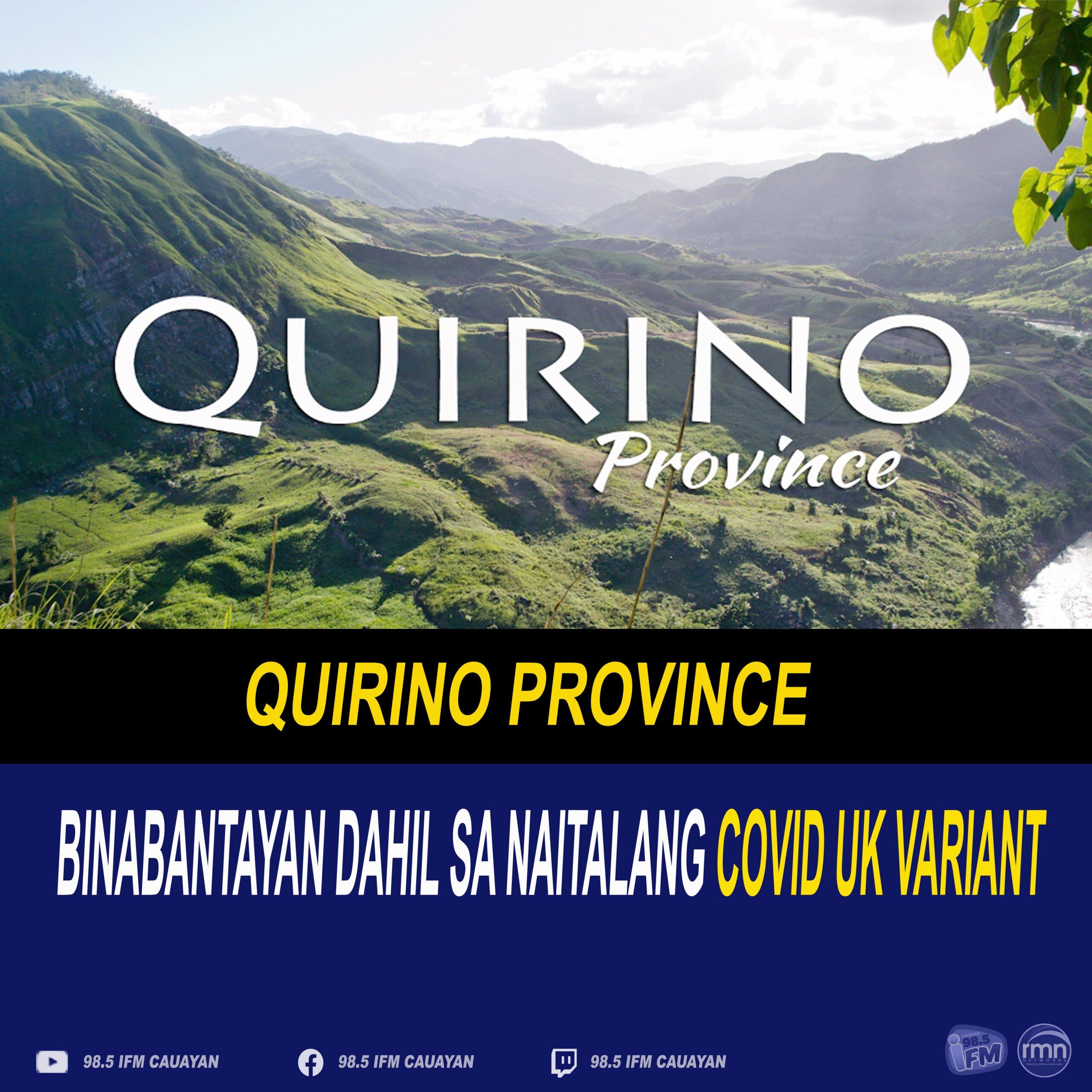Aktibong kaso ng COVID UK variant, Naitala sa Quirino Province