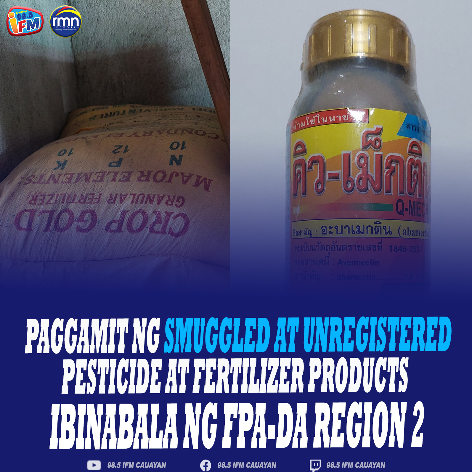 Paggamit ng Smuggled Pesticide at Fertilizer, Ibinabala ng FPA-DA Region 2
