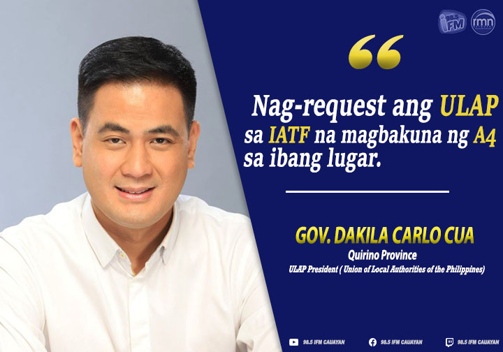 ULAP, Iminungkahi sa IATF na Umpisahan ang A4 vaccination sa ibang lugar ng bansa