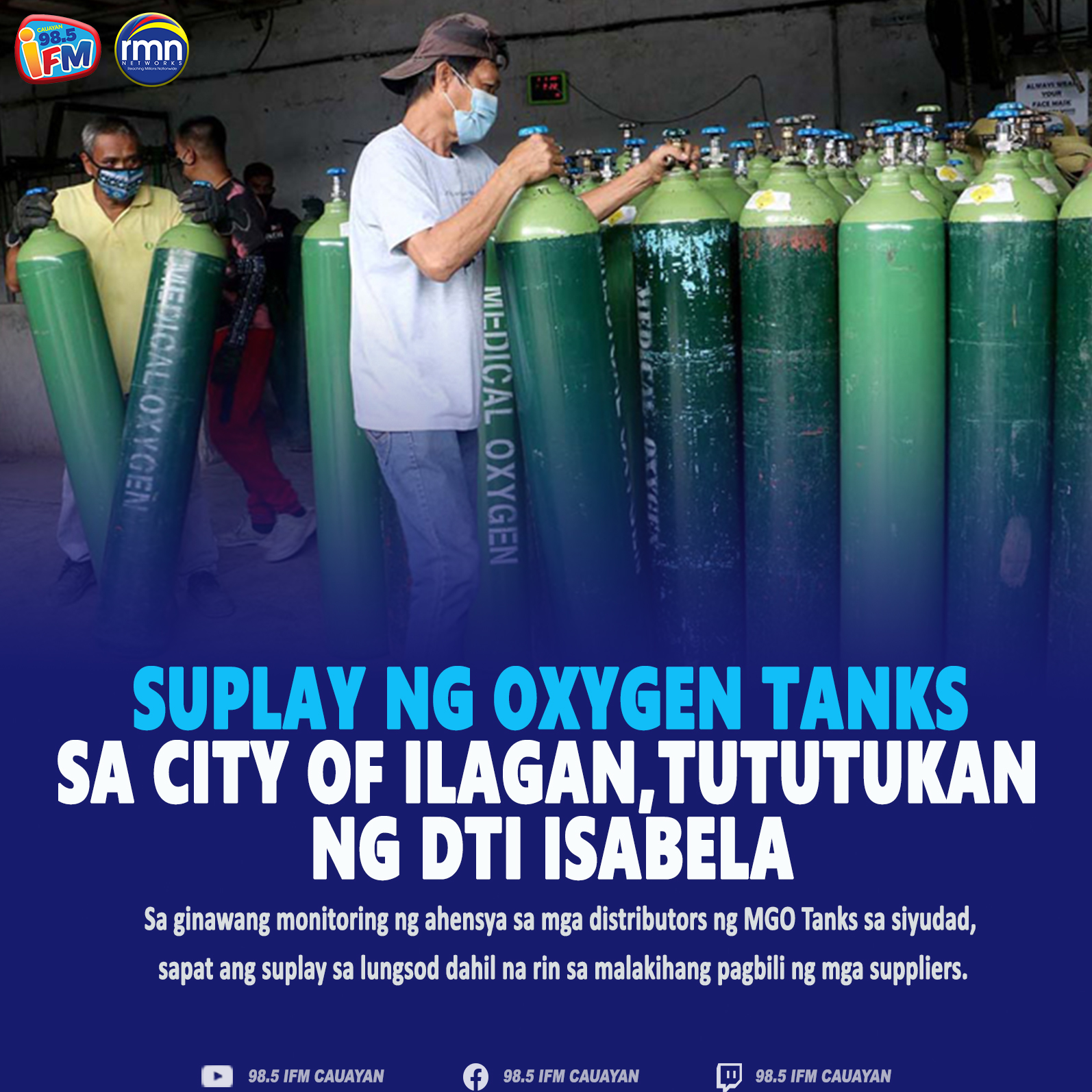 Suplay ng Oxygen Tanks sa City of Ilagan, Tututukan ng DTI Isabela