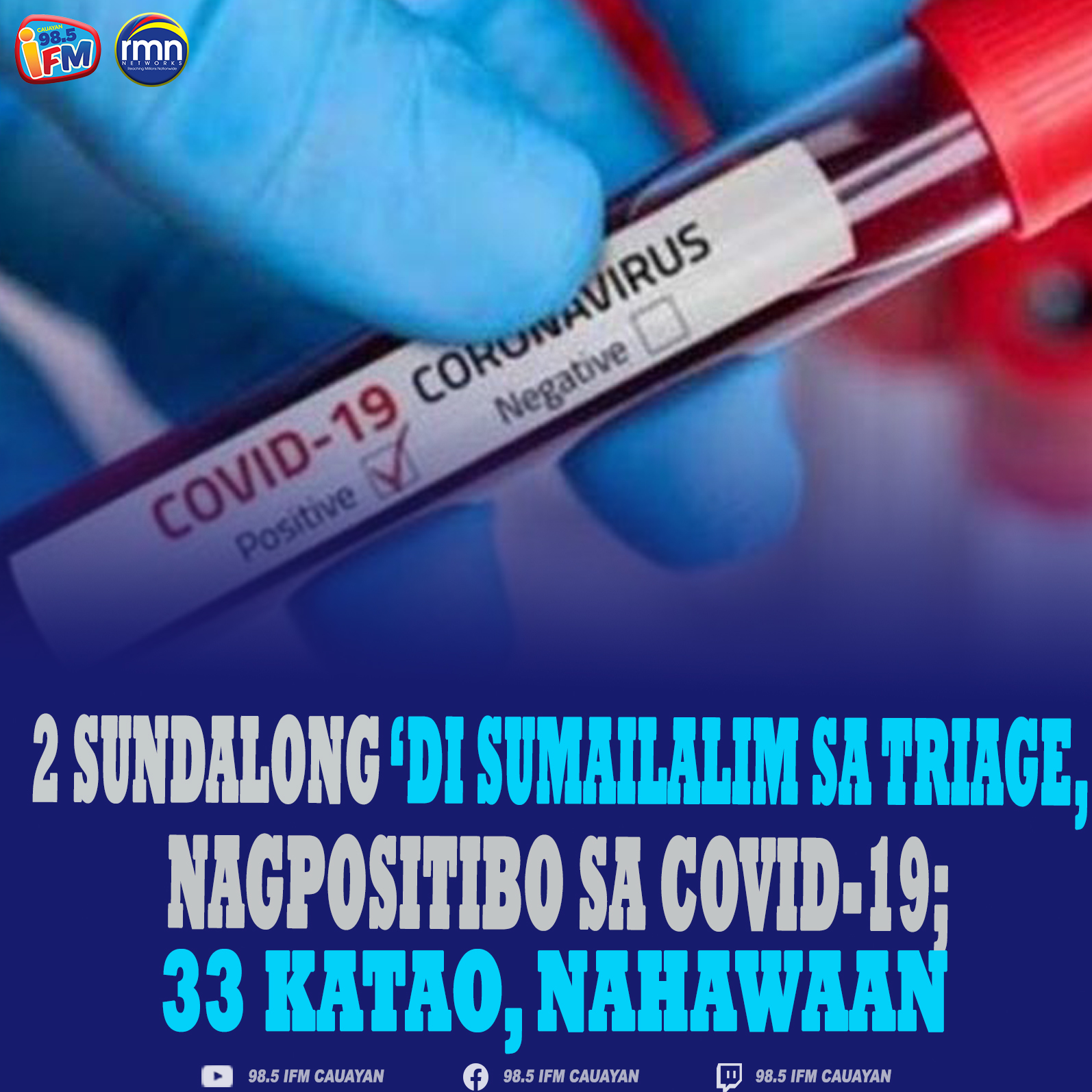 2 Sundalong &lsquo;Di Sumailalim sa Triage, Nagpositibo sa COVID-19; 33 Katao, Nahawaan