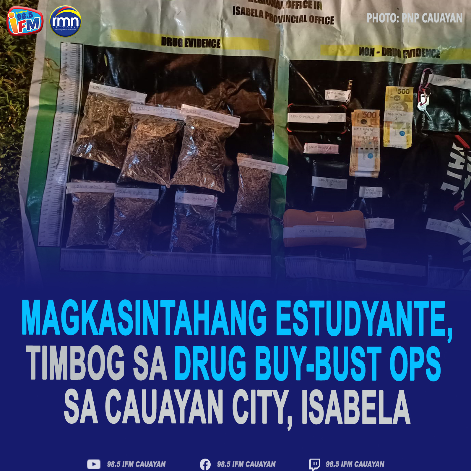 Magkasintahang Estudyante, Timbog sa Drug Buy Bust Operation sa Isabela