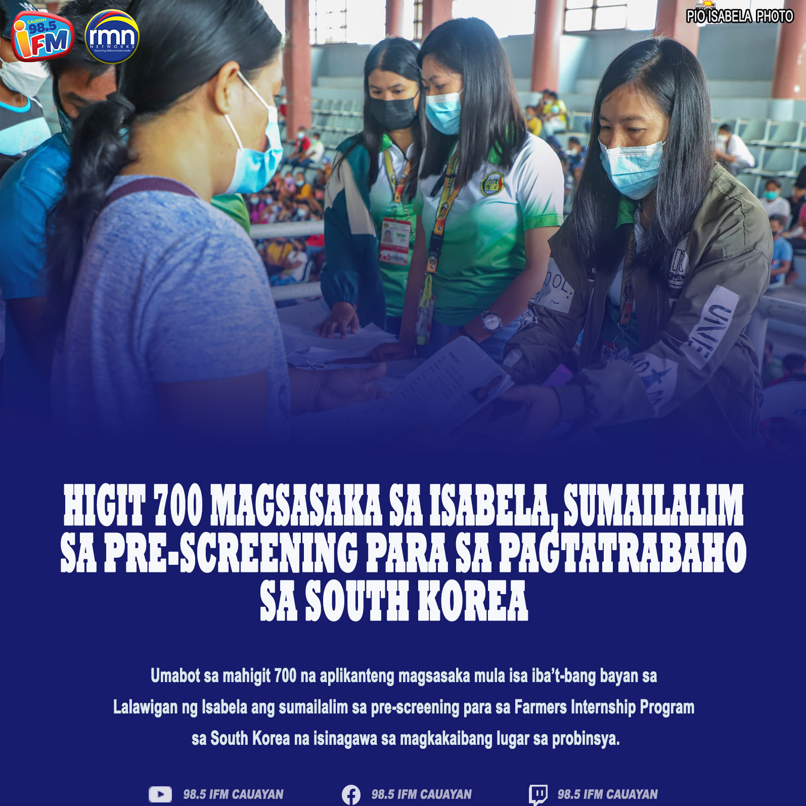 Higit 700 Magsasaka sa Isabela, Sumailalim sa Pre-screening para sa Pagtatrabaho sa South Korea
