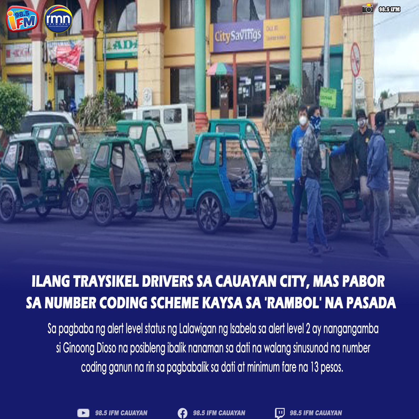 ILANG TRAYSIKEL DRIVERS SA CAUAYAN CITY, MAS PABOR SA NUMBER CODING SCHEME KAYSA SA ‘RAMBOL’ NA PASADA