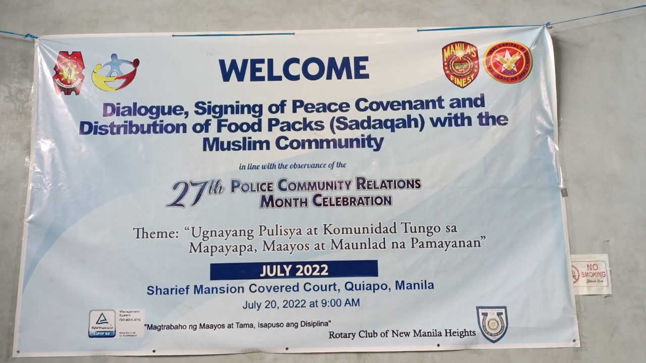 Peace covenant signing, isinasagawa ng NCRPO, MPD at ng Muslim Community sa Maynila