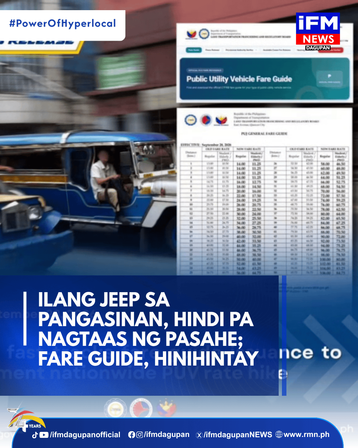 ILANG JEEP SA PANGASINAN, HINDI PA NAGTAAS NGPASAHE; FARE GUIDE, HINIHINTAY