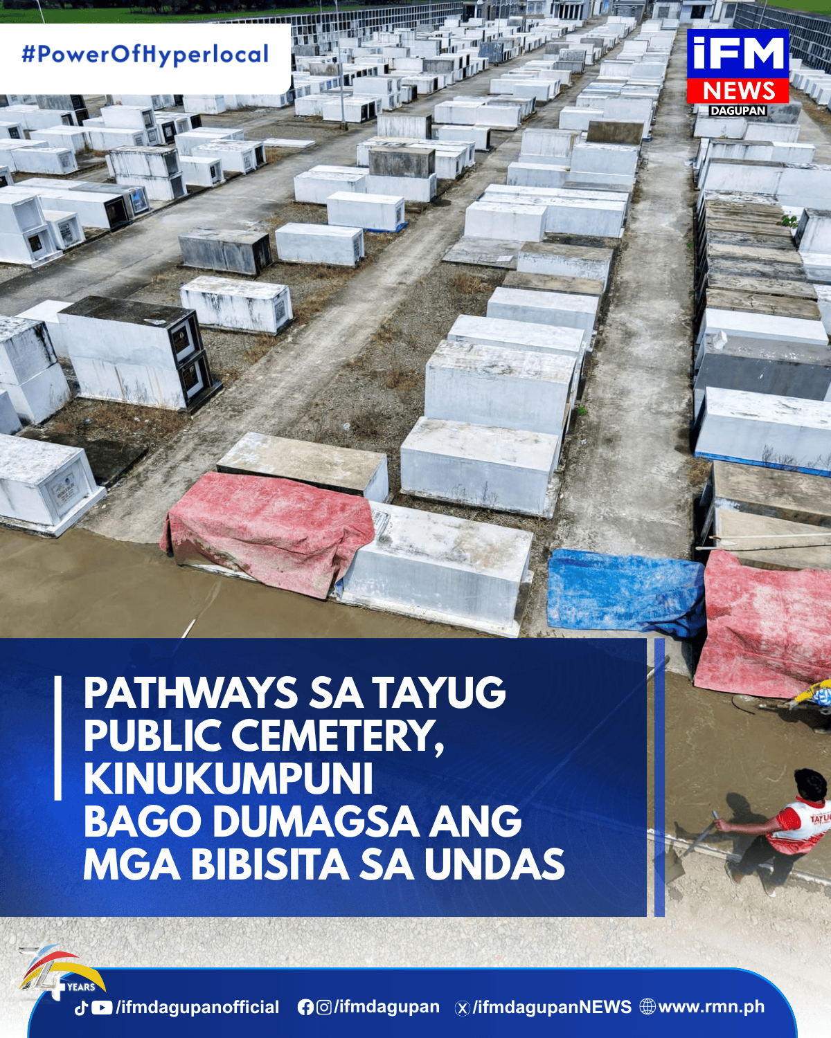 PATHWAYS SA TAYUG PUBLIC CEMETERY, KINUKUMPUNI BAGO DUMAGSA ANG MGA BIBISITA SA UNDAS
