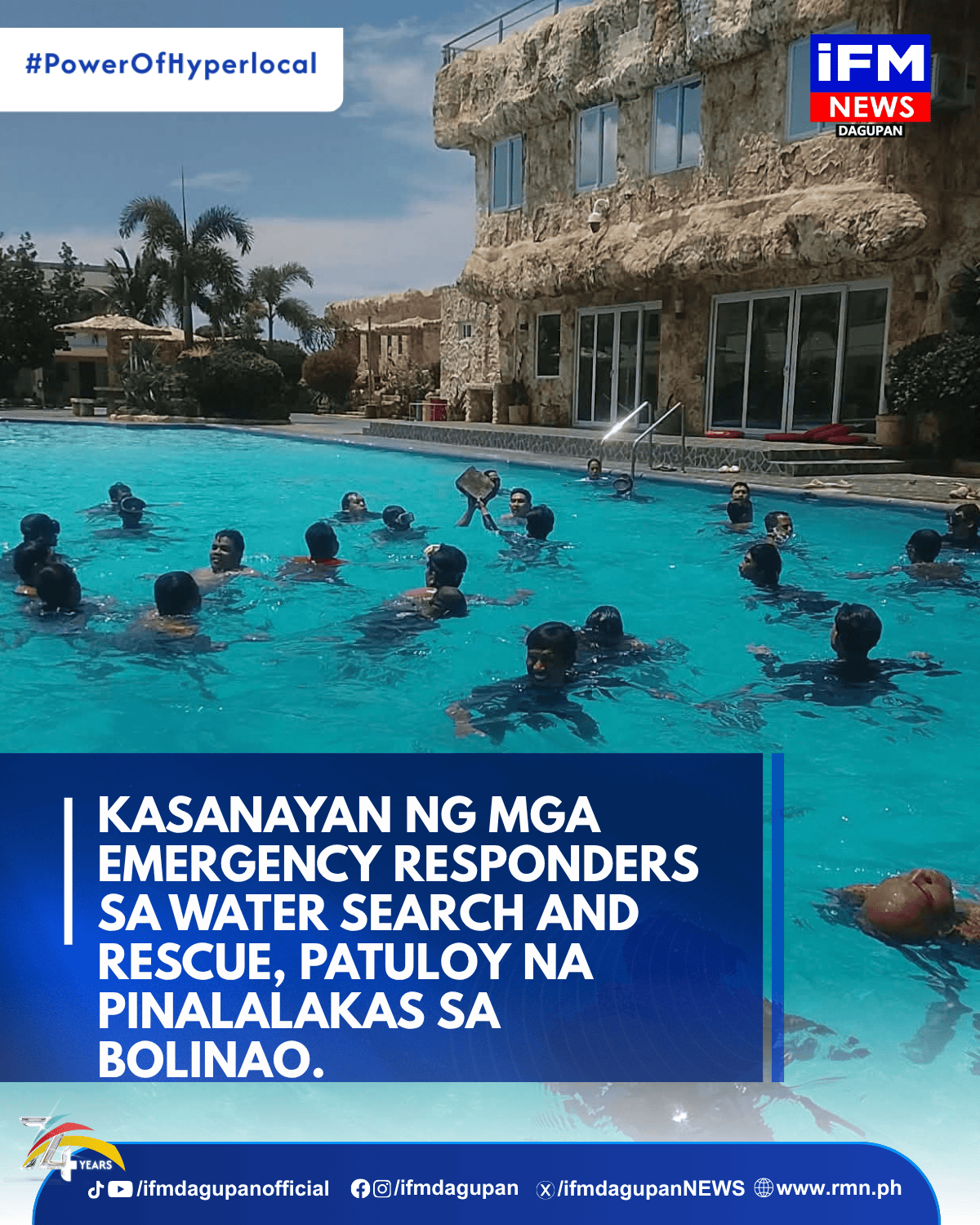 KASANAYAN NG MGA EMERGENCY RESPONDERS SA WATER SEARCH AND RESCUE, PATULOY NA PINALALAKAS SA BOLINAO.
