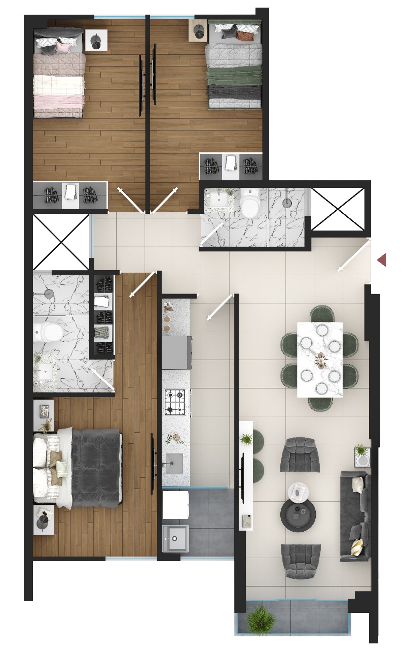 Flat D - Dpto. 203