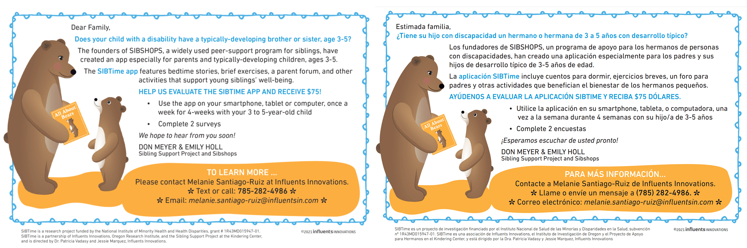 poster with momma bear and baby bear