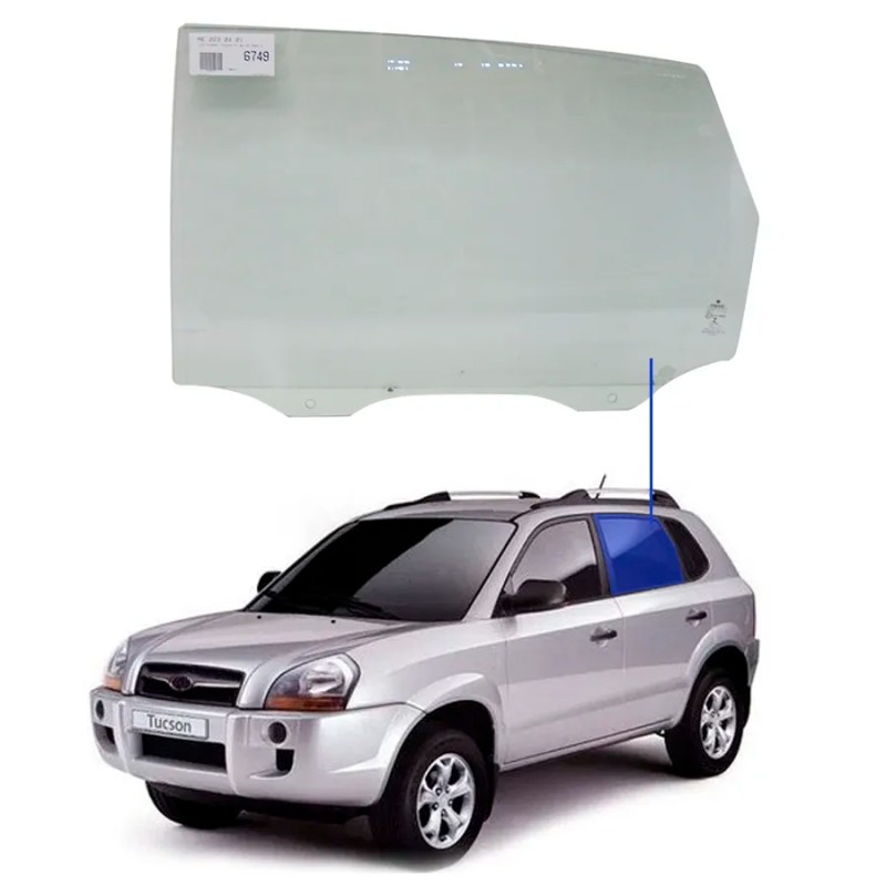 VIDRO PTA HYUNDAI TUCSON 04/... TRAS. ESQ. VDE