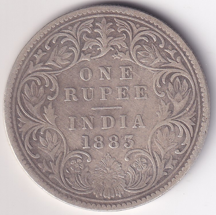 One Rupee of 1883 of Victoria Empress Bombay Mint Silver Coin