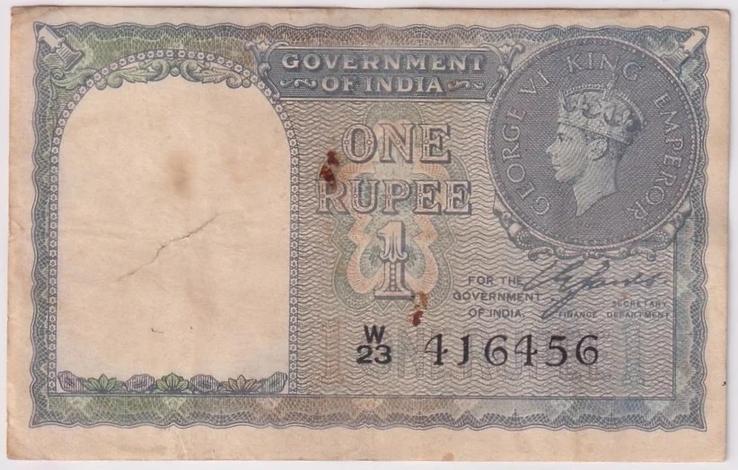 British India 1 Rupee Banknote 1940 George VI – Government of India