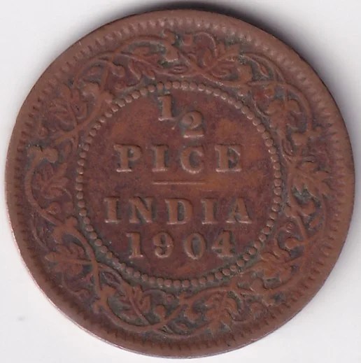 British India Half Pice 1904 Edward VII Coin