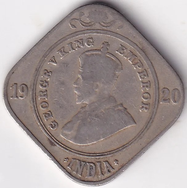 British India King George V 2 Annas 1920 Calcutta Mint Coin