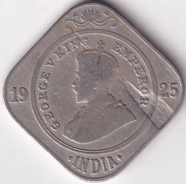 British India King George V 2 Annas 1925 Bombay Mint Coin