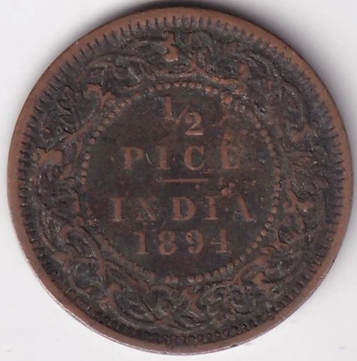 1/2 Pice 1894 Victoria Empress Coin