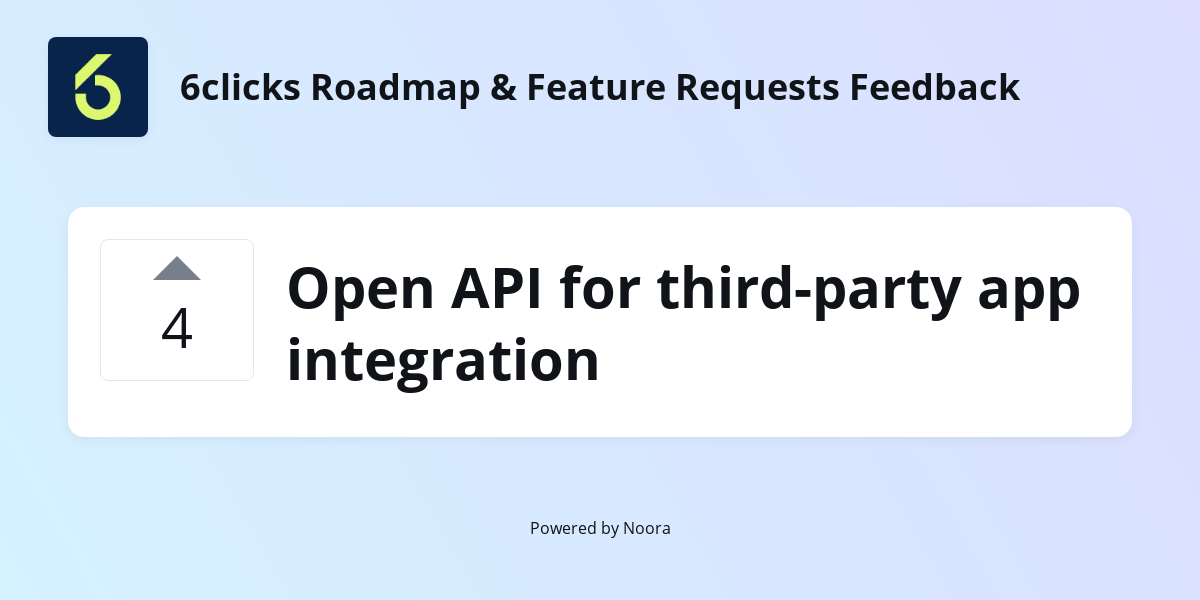 Open Api For Third Party App Integration Feature Requests 6clicks