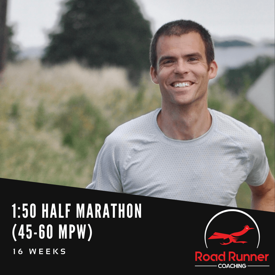 1:50 Half Marathon (45-60 miles per week) Road Runner Coaching