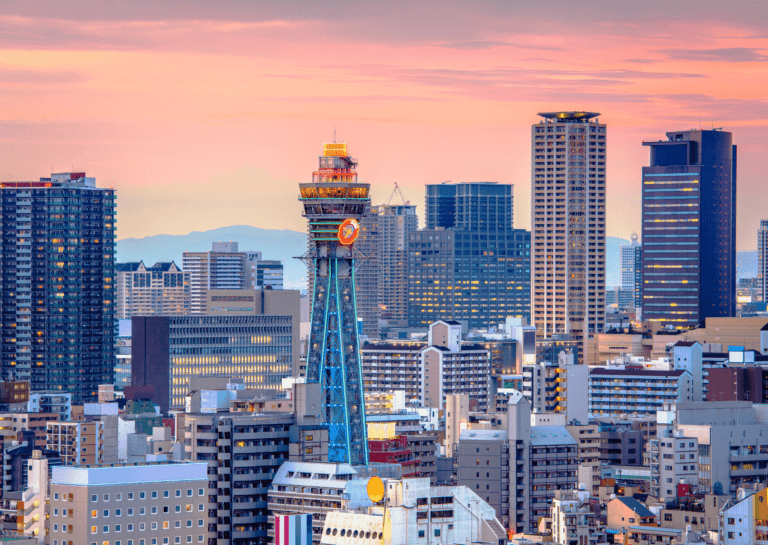 Sunrise views of Osaka